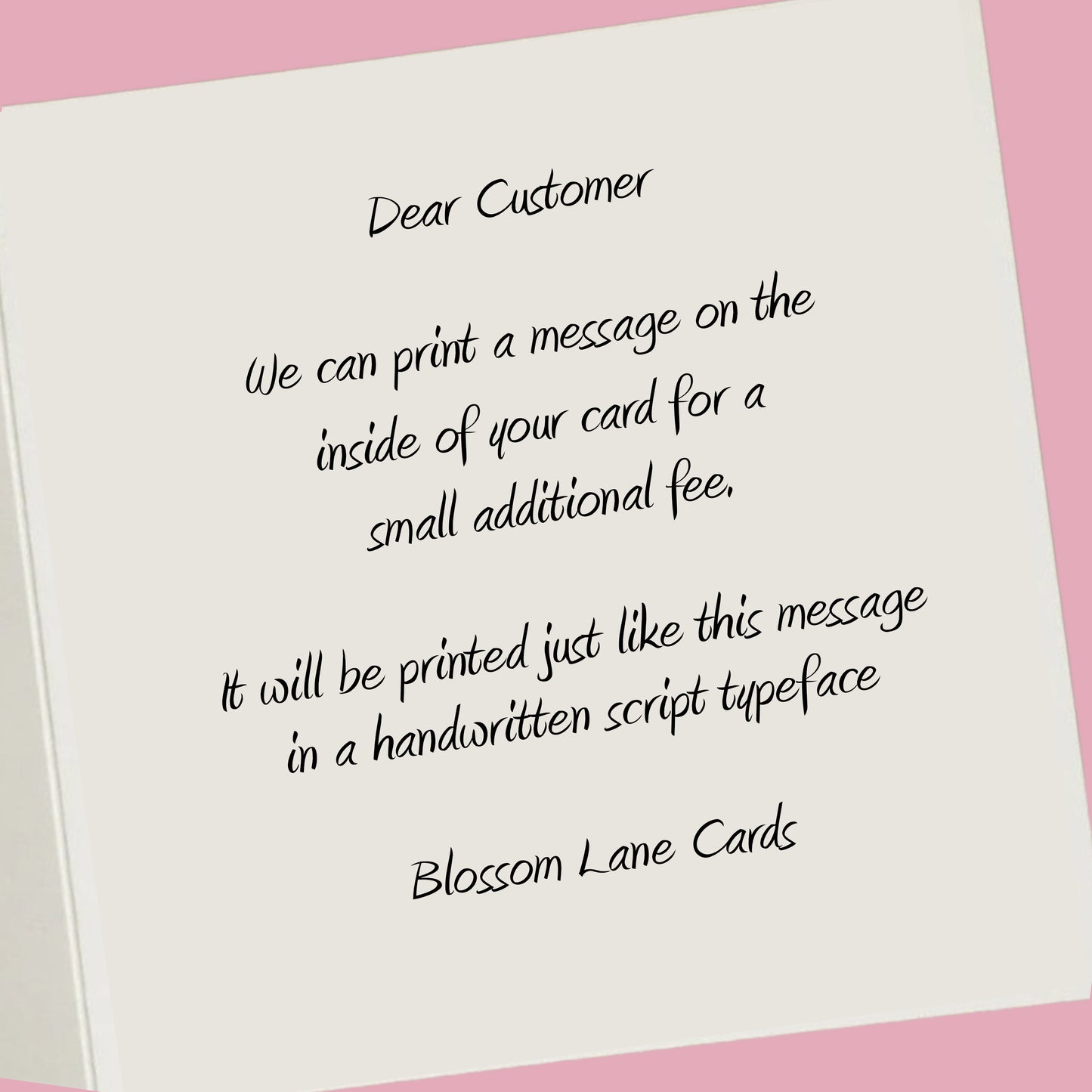 Personalised Thank You Card Pink Hearts