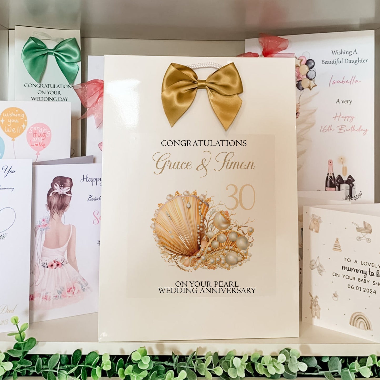 Personalised Pearl Wedding Anniversary Gift Bag