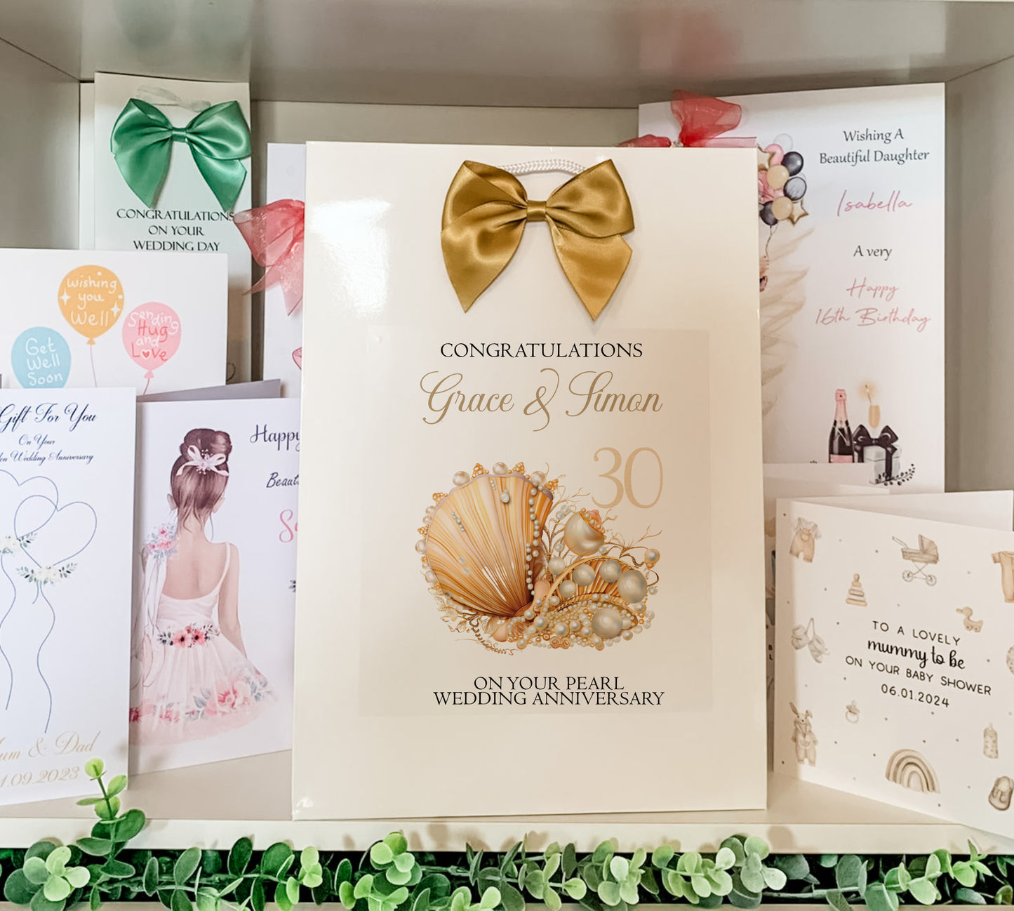 Personalised Pearl Wedding Anniversary Gift Bag