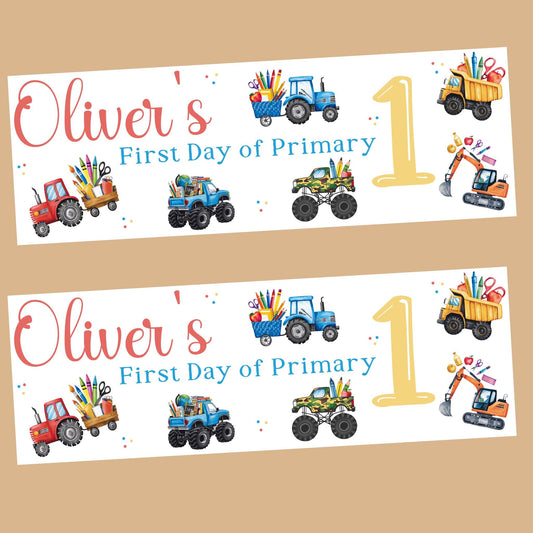 First Day of School Banner, Personalised Primary One Banner, Personalised back to school banner, School decorations, Back to school ideas