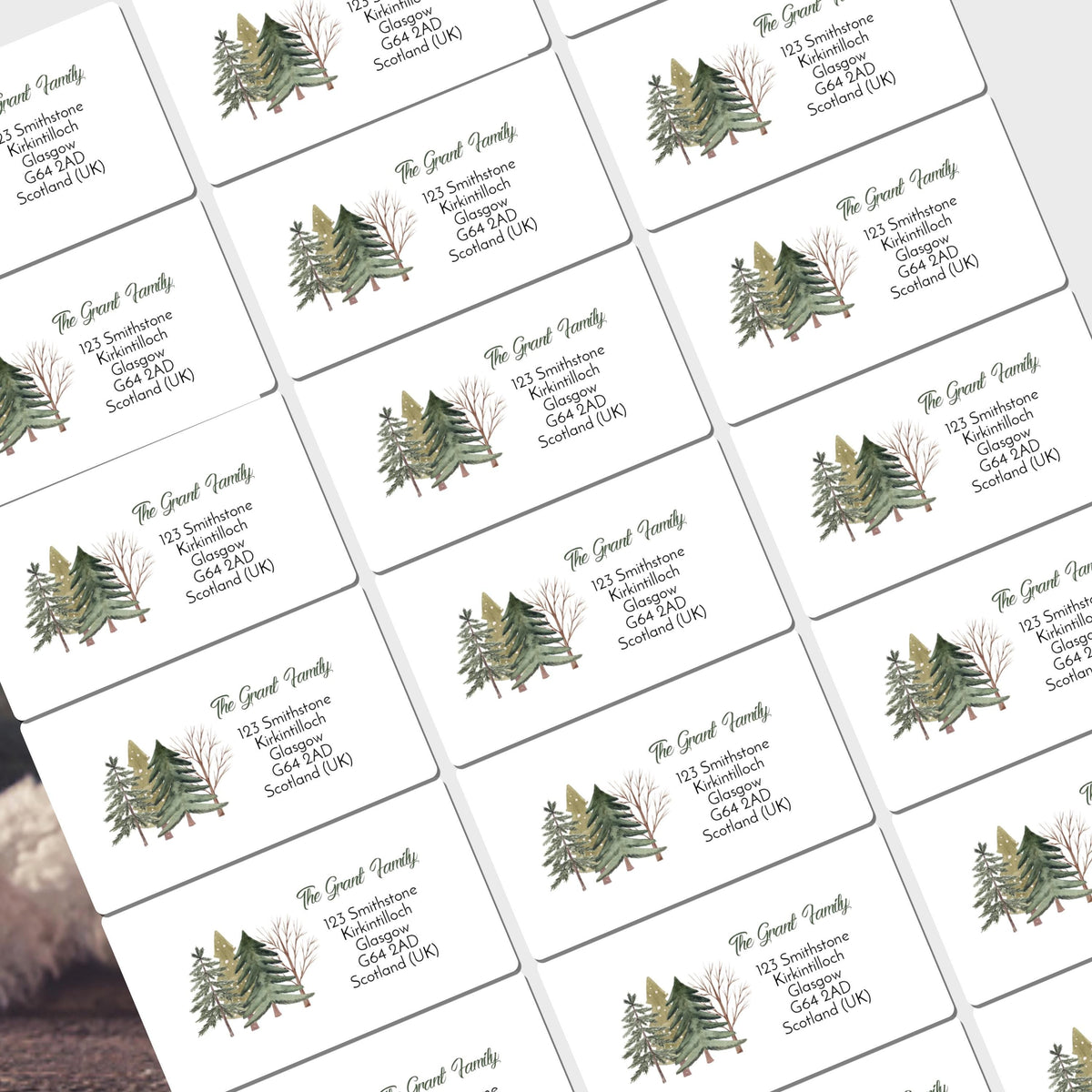 Christmas Address Labels rectangle personalised Christmas stickers business stickers