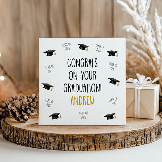 Personalised Graduation Card 2026 – Custom Name Graduation Congratulations