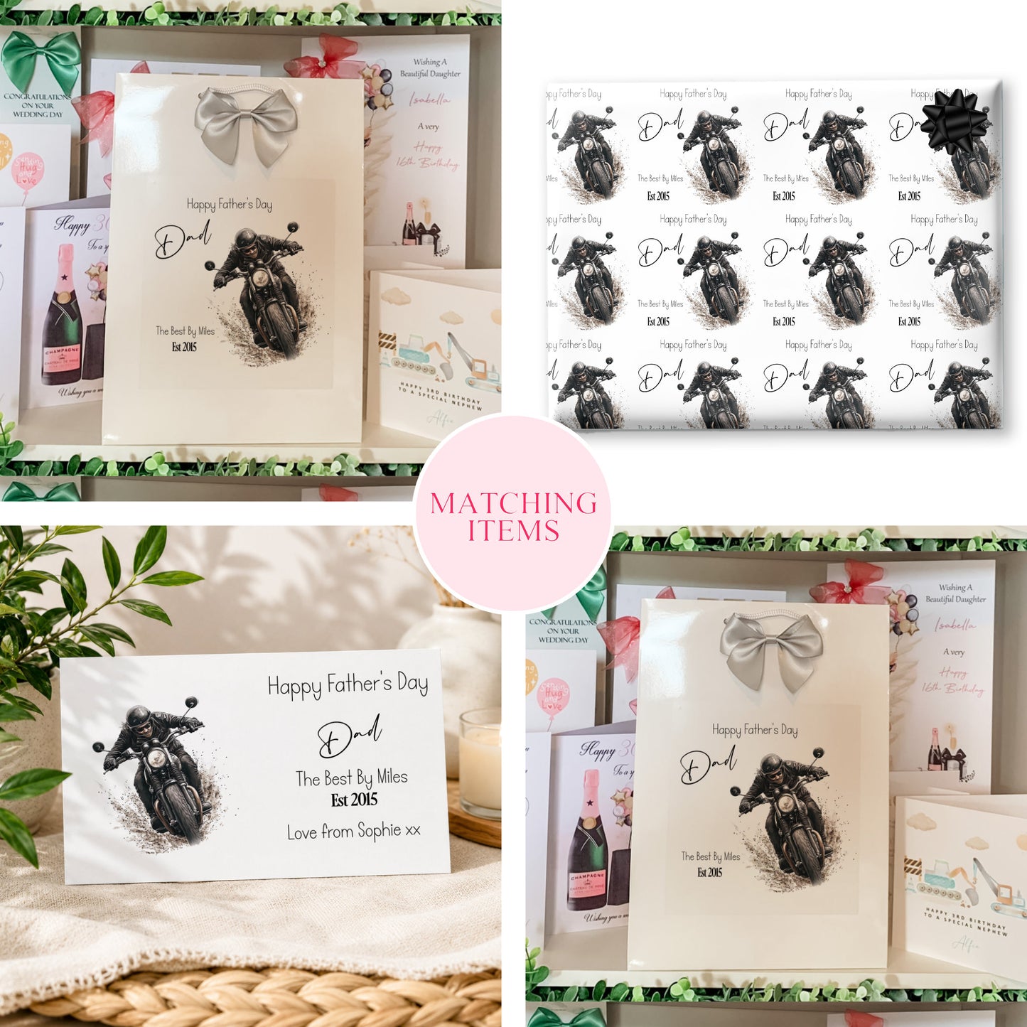 Happy Father’s Day Dad Motorbike Card – “The Best By Miles”