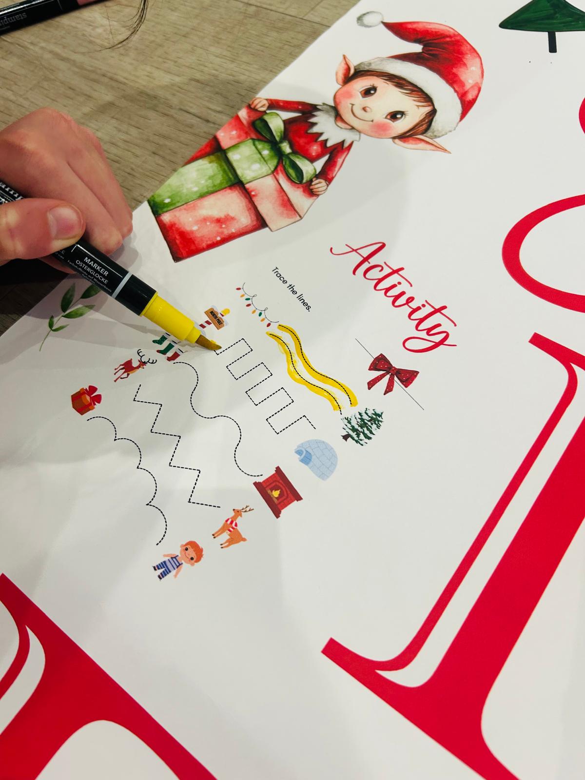 Christmas Elf Arrival Activity Banner Elf Fun Colouring banner, Elf Banner Kids