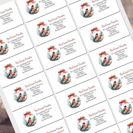 A4 sheet of 24 rectangle personalised christmas address labels tag stickers new home labels business labels address labels