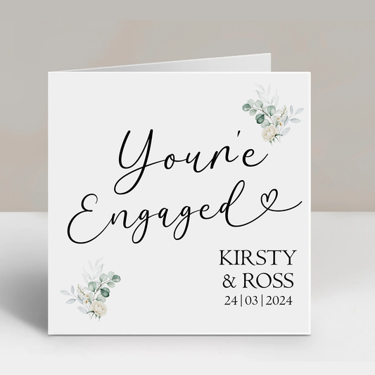 a card with the words you're engaged on it