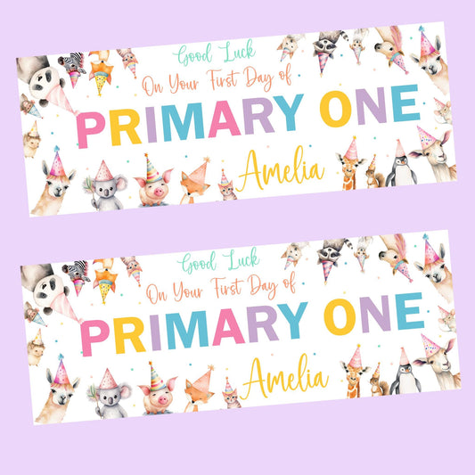 First Day of School Banner, Personalised Primary One Banner, Personalised back to school banner, School decorations, Back to school ideas