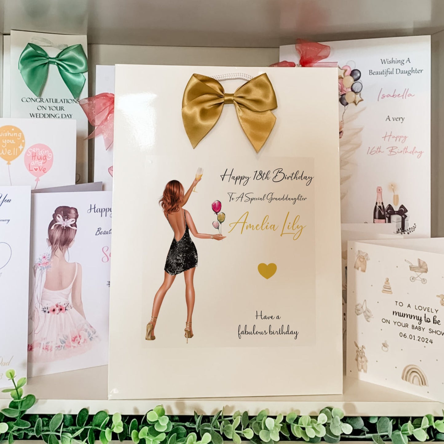 a display of greeting cards and greeting cards