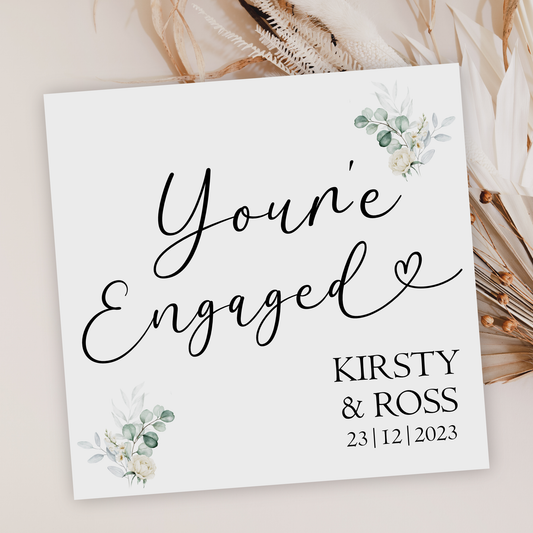 a card with the words you're engaged on it