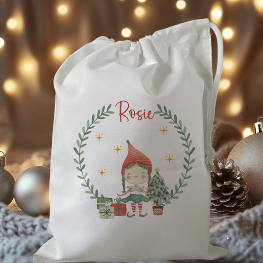personalised christmas eve treat bag for pjs hot chocolate treats