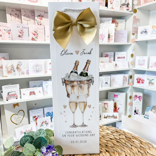 Personalised Wedding Gift Bottle Bag For Champagne