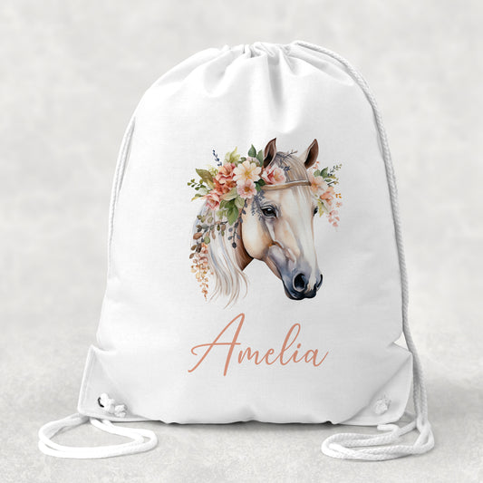 Personalised Horse Drawstring Bag