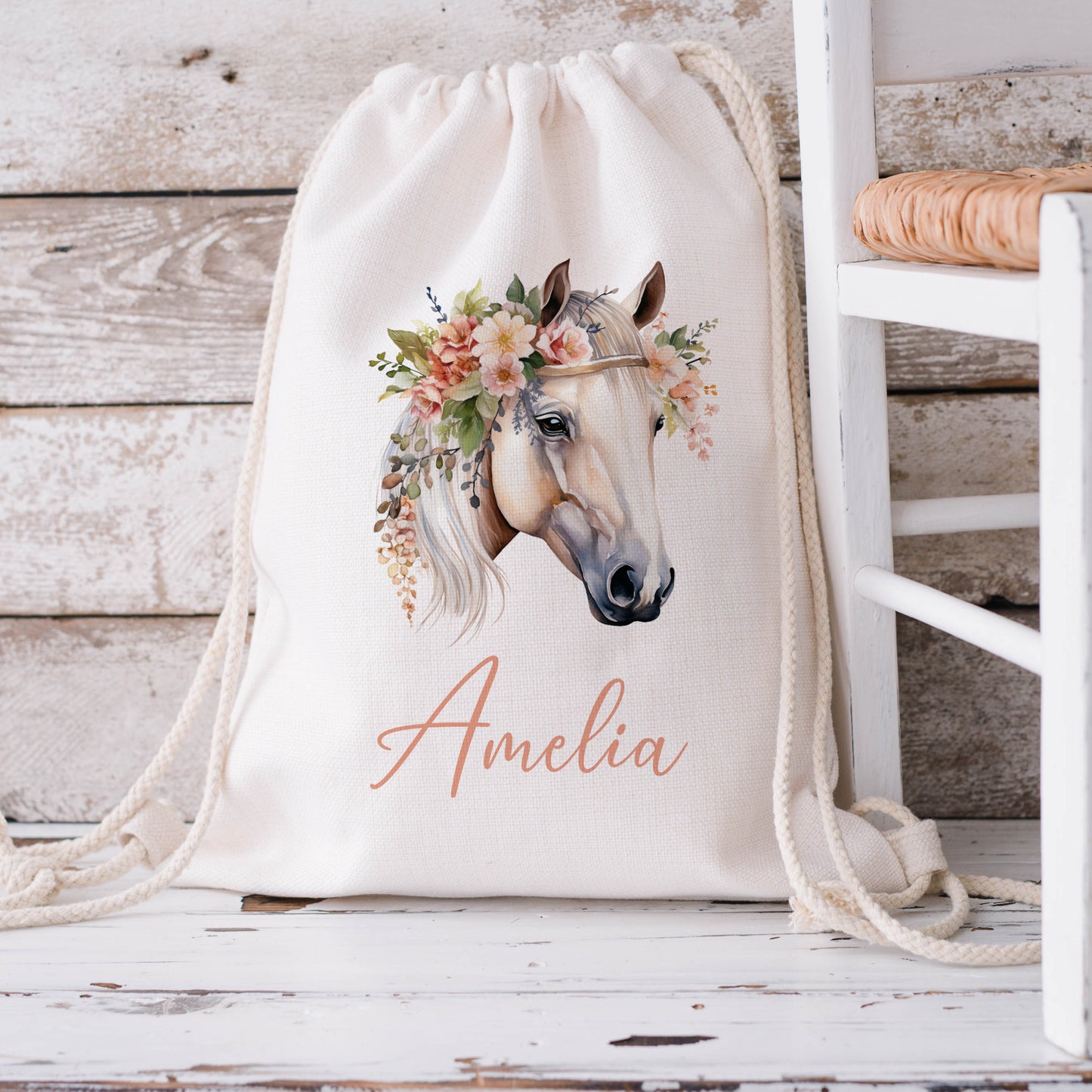 Personalised Horse Drawstring Bag
