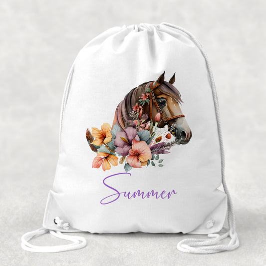 Personalised Horse Drawstring Bag