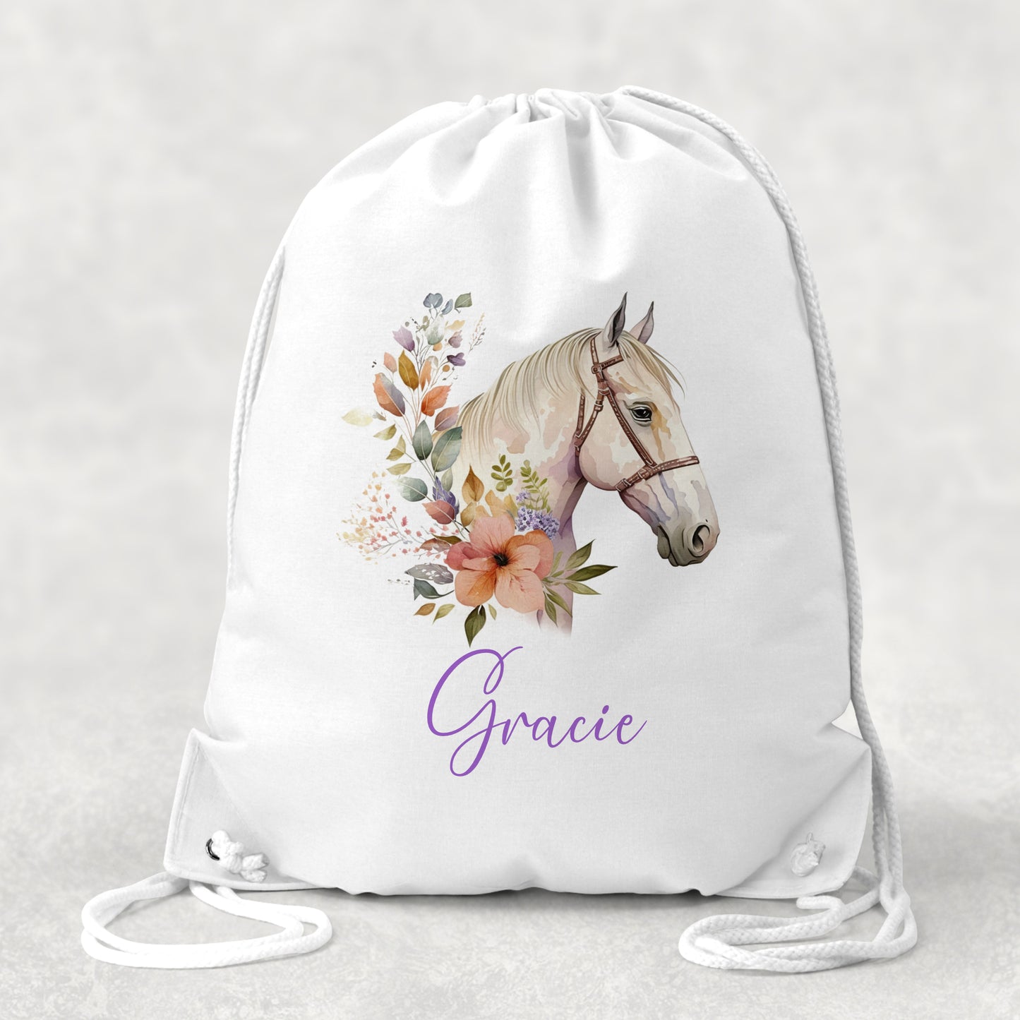 Personalised Horse Drawstring Bag