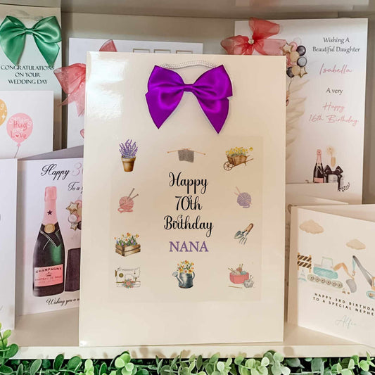 Personalised Birthday Gift Bag Knitting, Sewing, Gardening