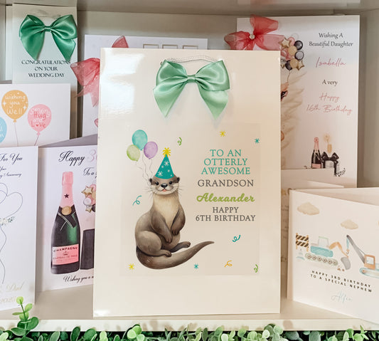 Personalised Otter Birthday Gift Bag