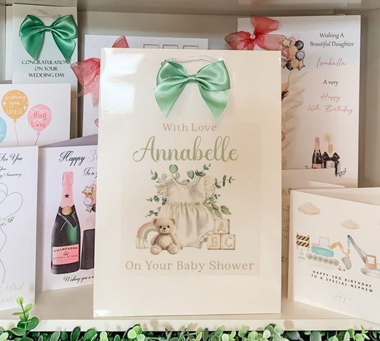 Personalised Baby Shower Gift Bag Babygrow