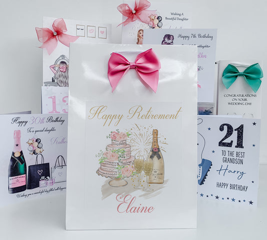 Retirement Gift Bag Champagne & Flowers (Copy)