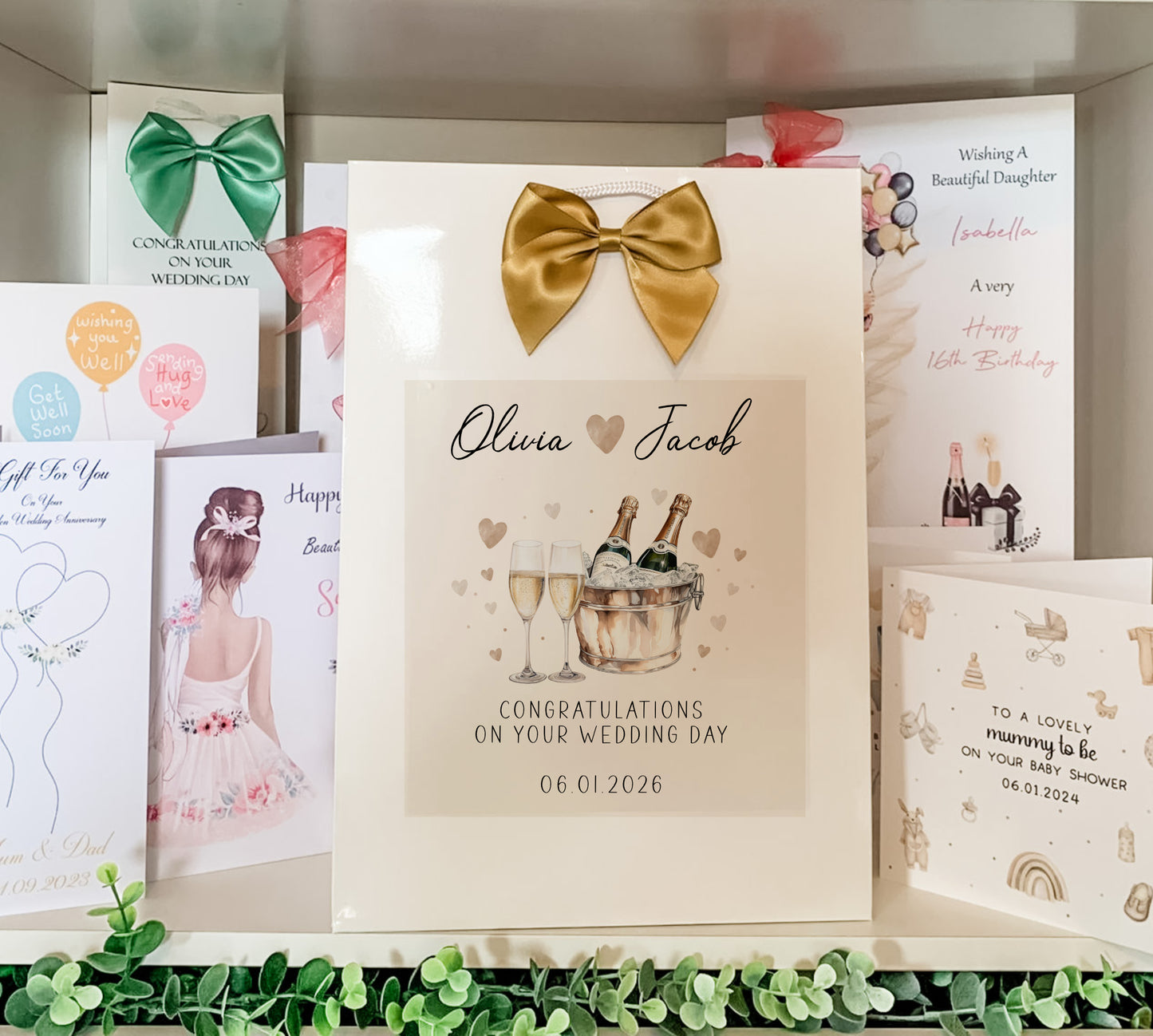 Large A4 Personalised Congratulations on Your Wedding Day Card