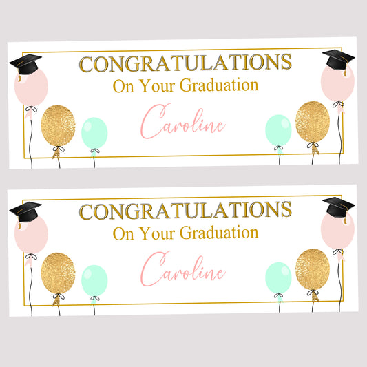 Personalised Graduation Banner Congratulations, Party Banner, Custom Banner, Party Decor