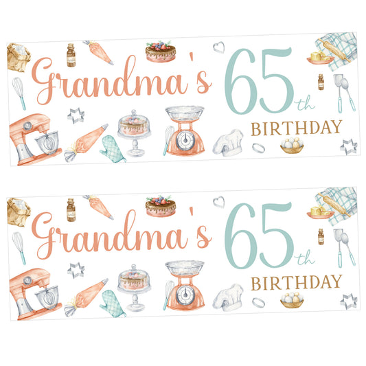 Baking Cakes Birthday Party Banner Personalised