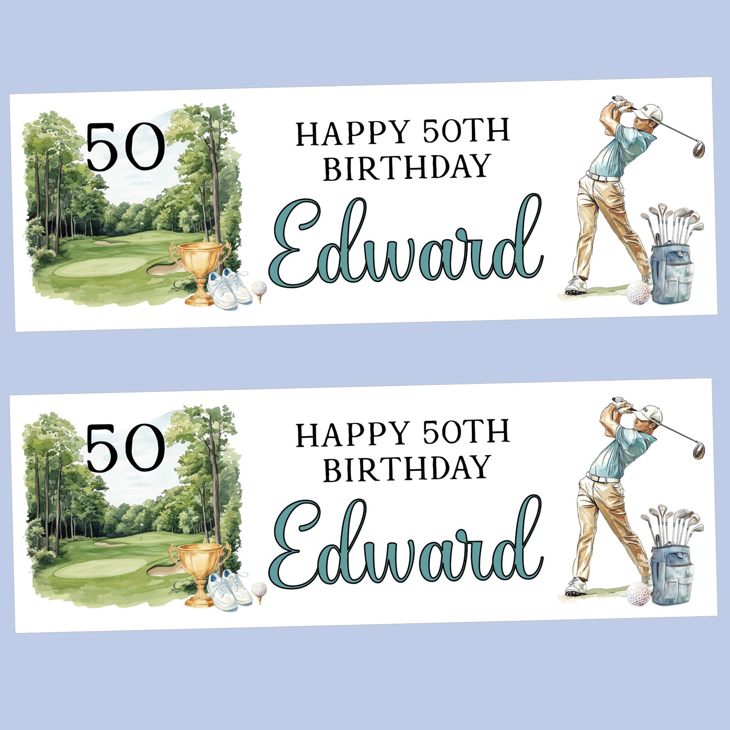 Golfing Birthday Party Banner Personalised