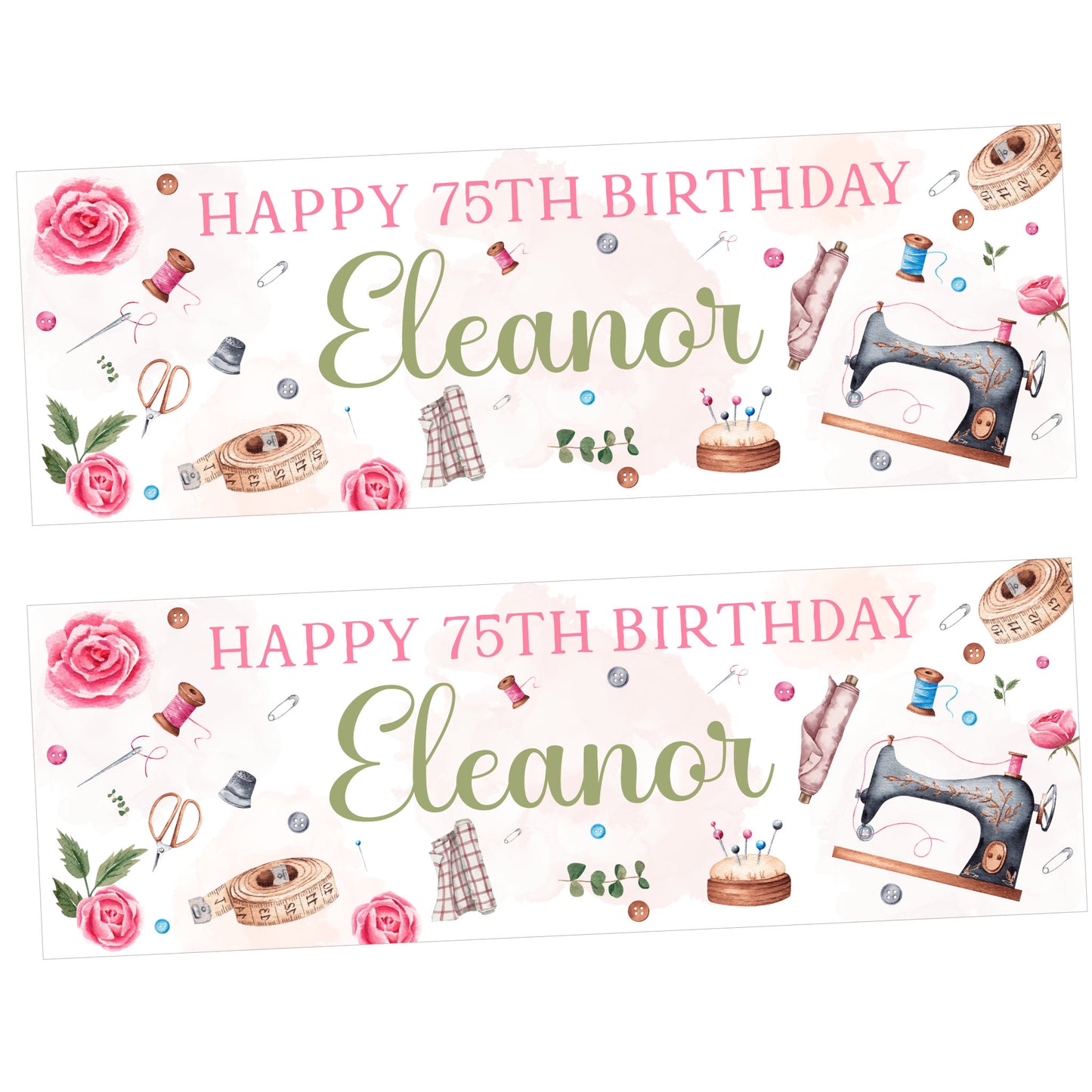 Sewing Dressmaking Birthday Party Banner Personalised