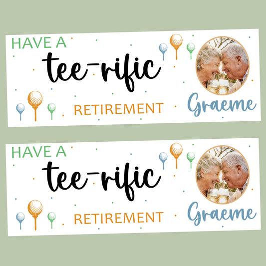Golf Theme Congratulations on Your Retirement Banner, Personalised Party Decor, Poster