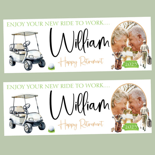 Golf Buggy Congratulations on Your Retirement Banner, Golf Buggy Theme, Personalised Party Decor, Poster (Copy)