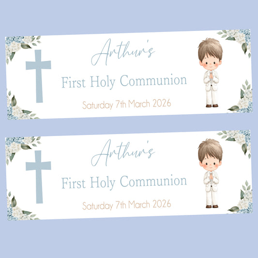 First Holy Communion Party Banner, Personalised with Name