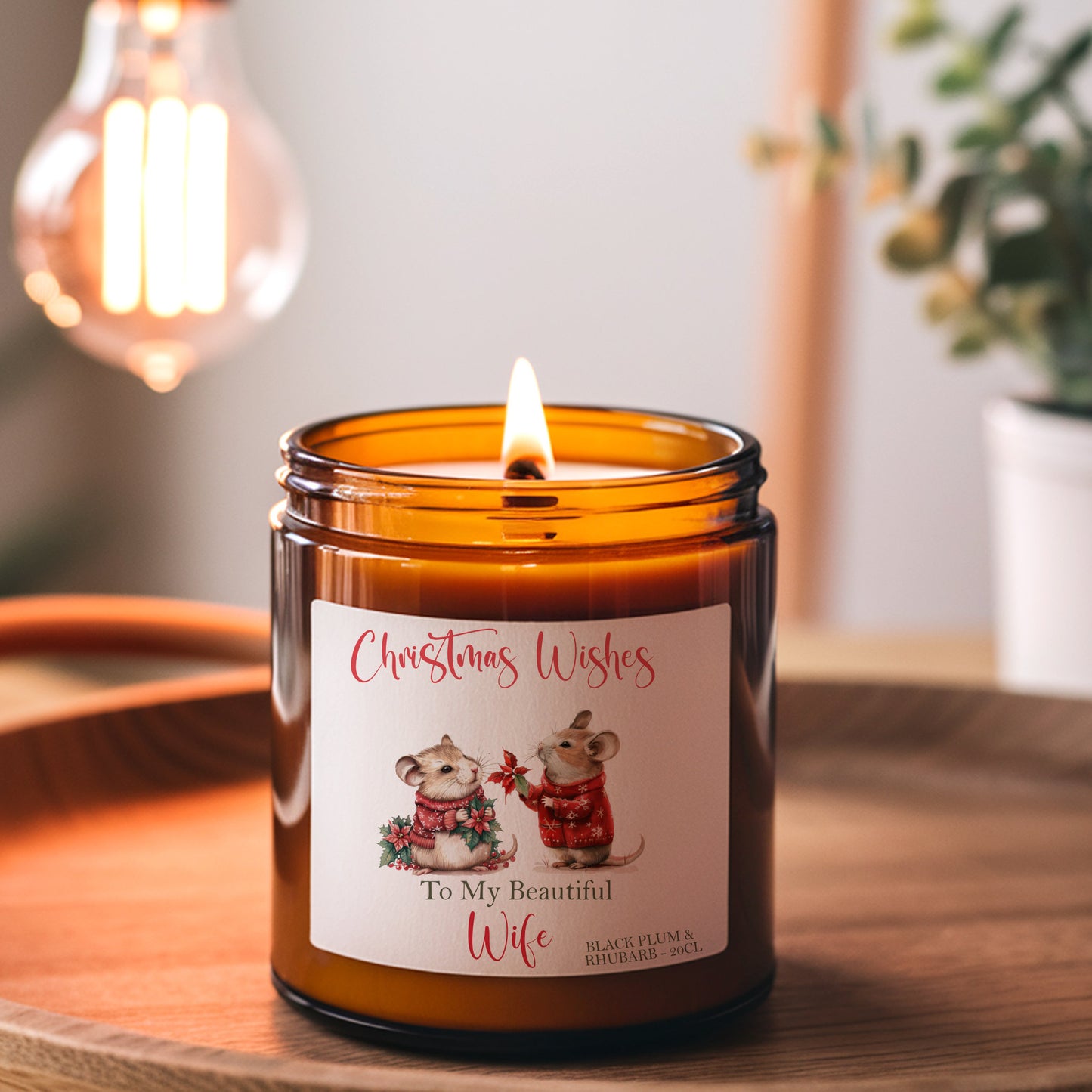 Personalised Scented Candle, Christmas Gift For Wife, Girlfriend, Husband, Partner