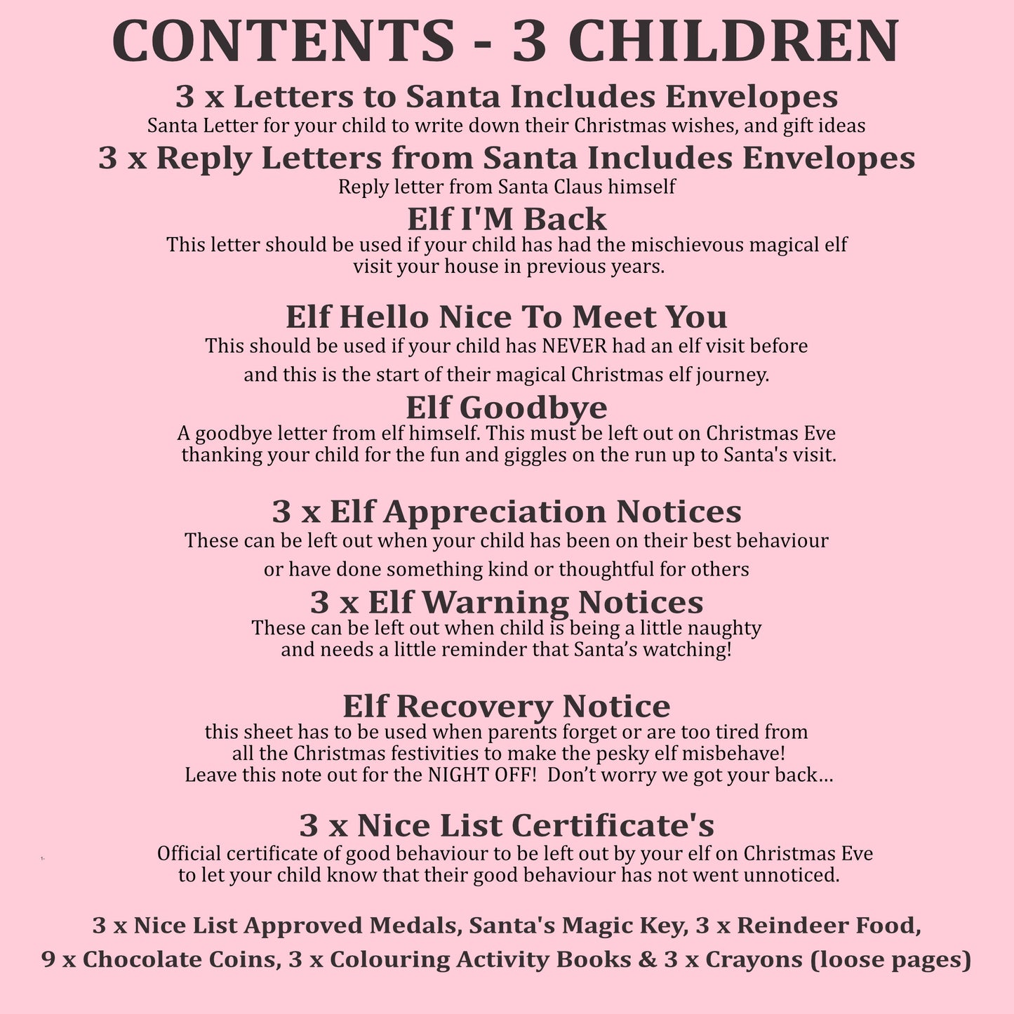 Personalised Elf I'm Back Arrival Pack, Nice List Certificate, Letter to & from Santa – Fairy Nutcracker Design