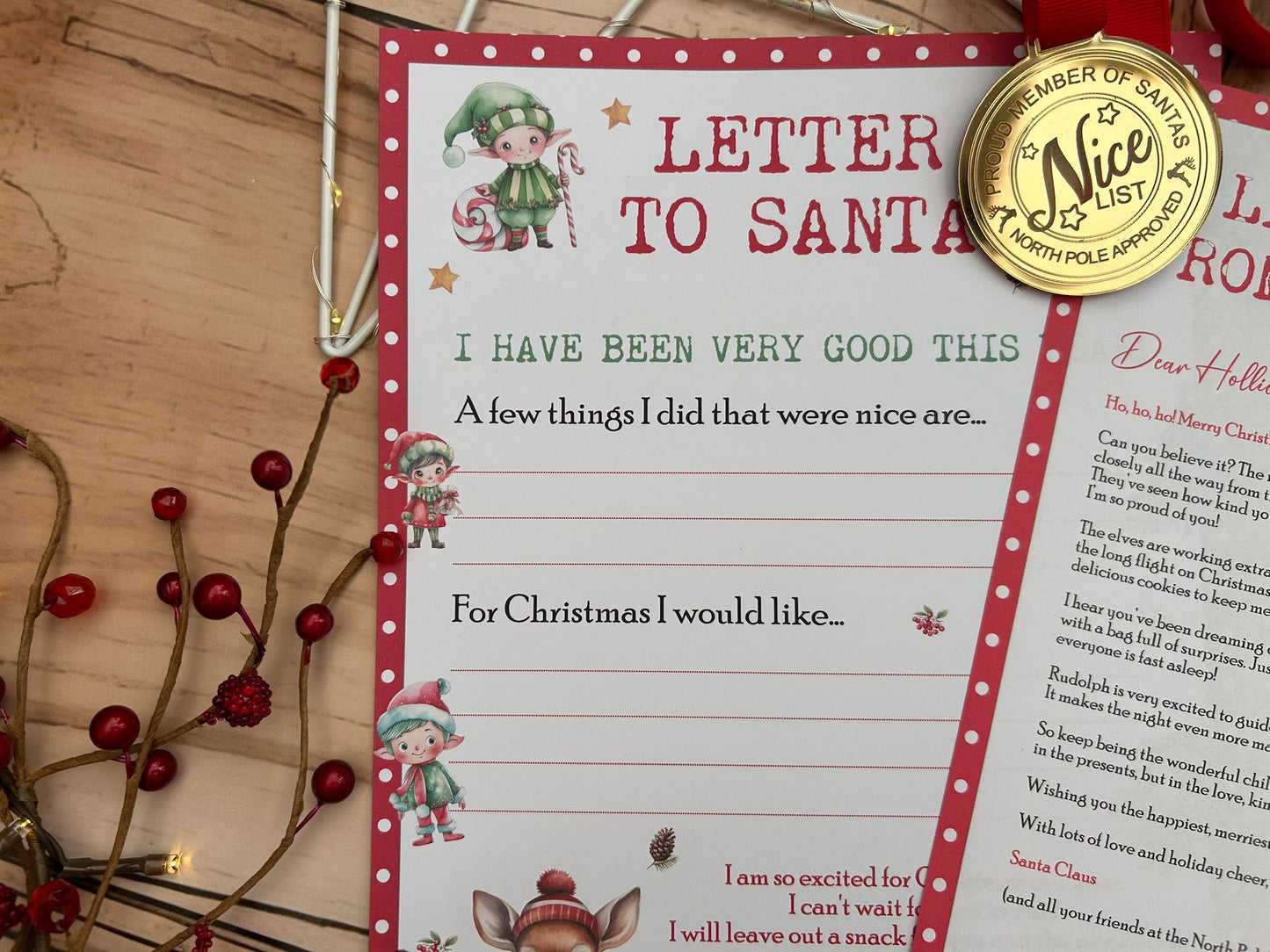 Personalised Elf I'm Back Arrival Pack, Nice List Certificate, Letter to & from Santa - Santa & Elves