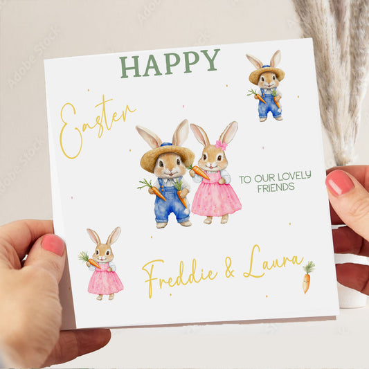 Personalised Easter Card for Children – Bunny Rabbit Design for Grandchildren, Nieces & Nephews