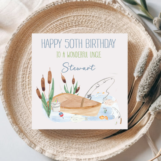 Personalised Fishing Lover Birthday Card – Custom Card for Anglers and Outdoor Enthusiasts