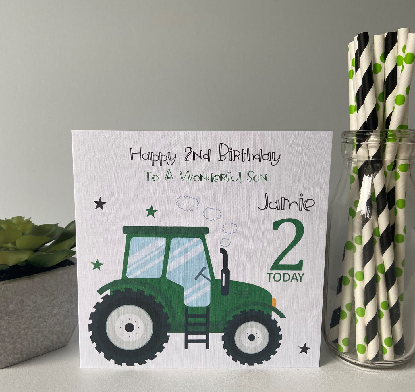 Birthday Wrapping Paper Green Tractor