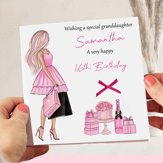 Personalised Female Girl Birthday Card