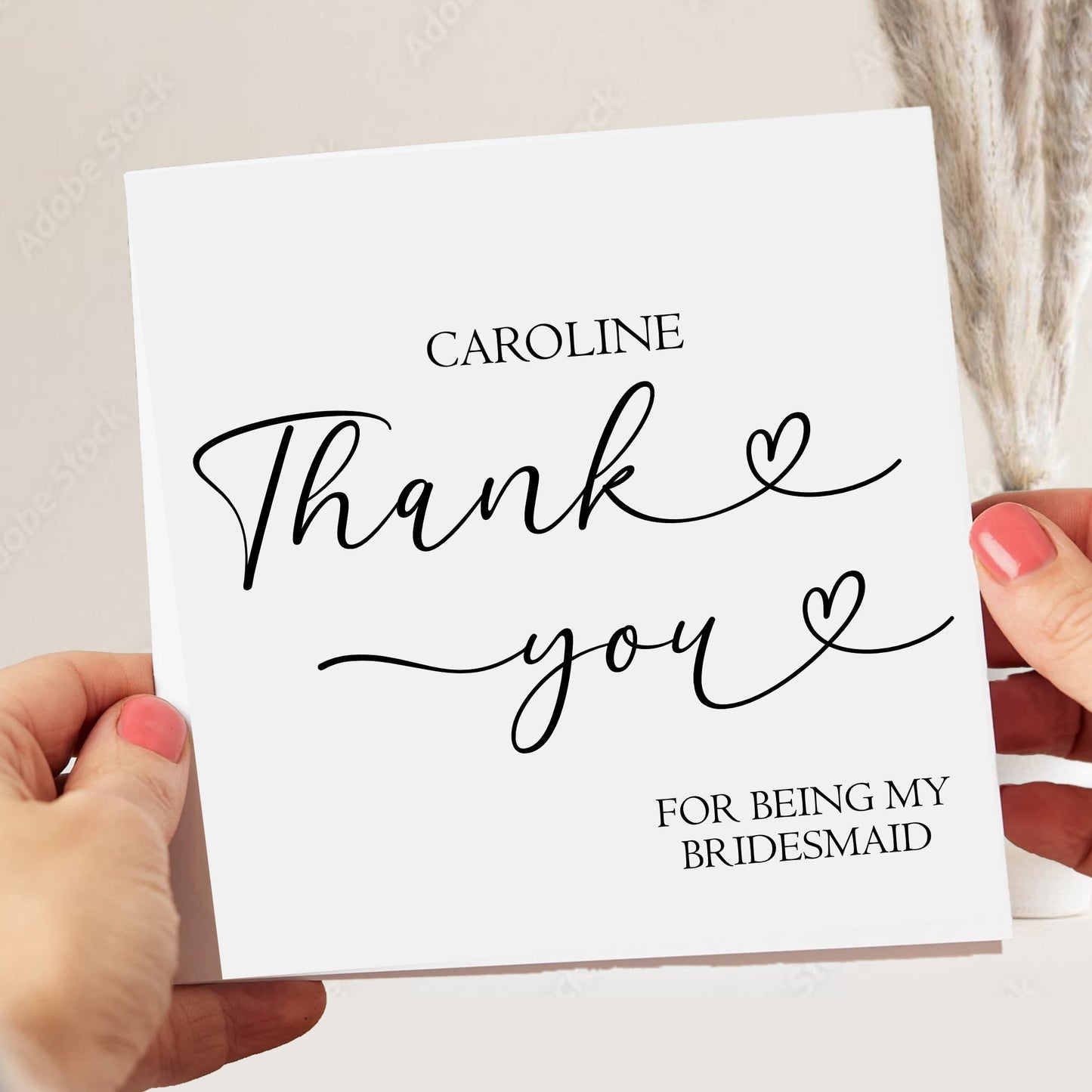 Personalised Wedding Thank You For Being My Bridesmaid Card