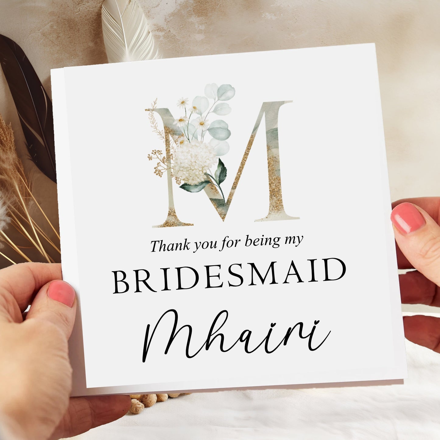 Personalised Wedding Thank You For Being My Bridesmaid Card