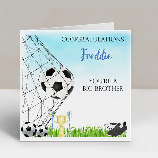 Personalised Congratulations New Big Brother Card Football