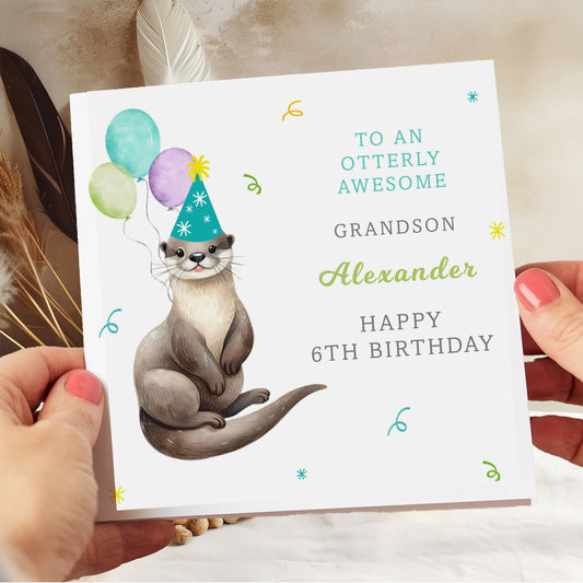 Personalised Birthday Card, Otterly Awesome