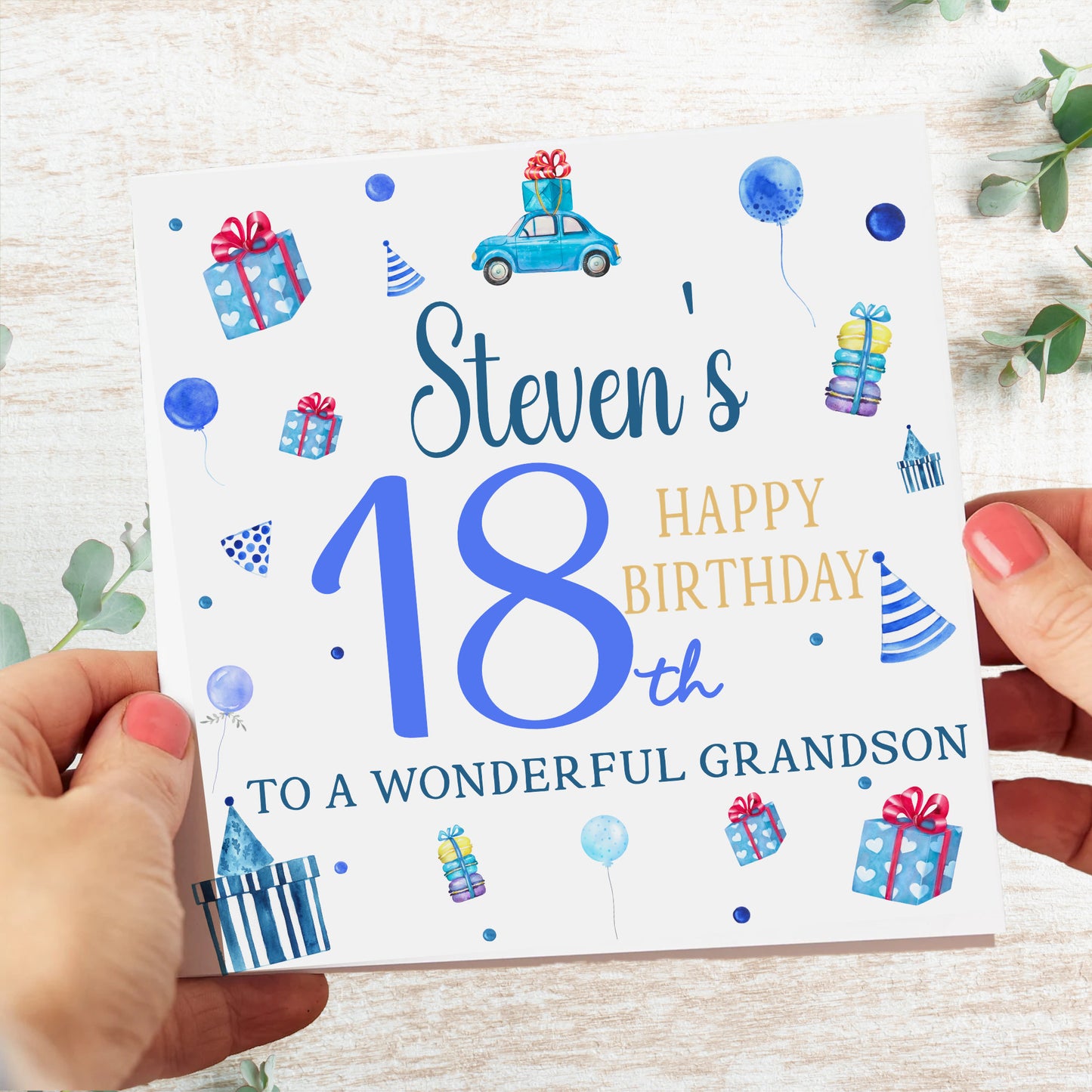 Blue Party Theme Birthday Card