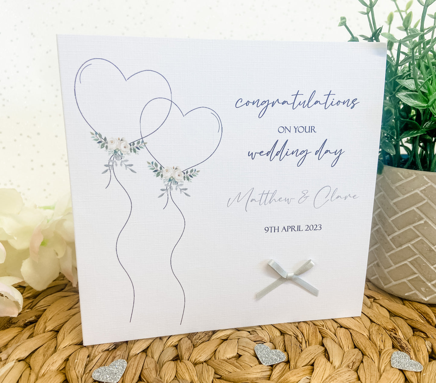 Congratulations Wedding Day Gift Wrapping Paper Heart Balloons