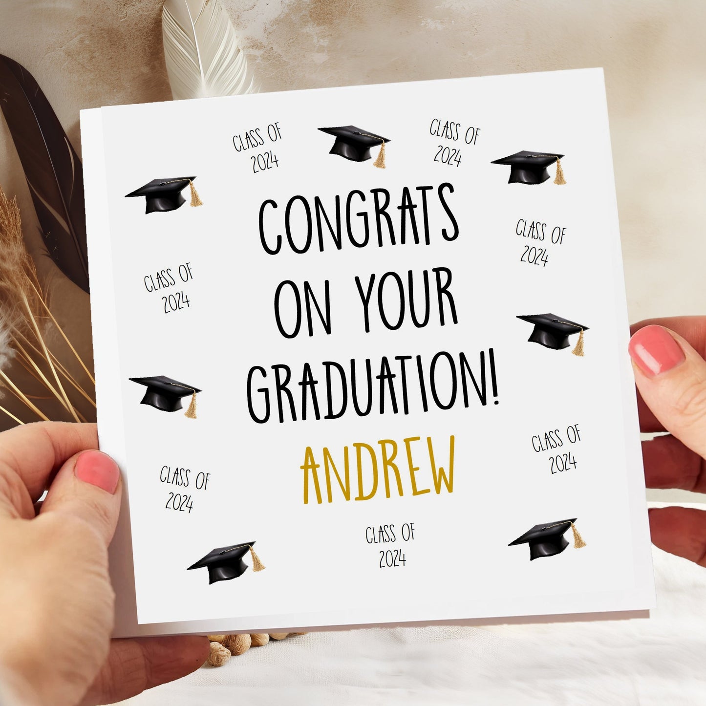 Personalised Graduation Card Congrats Class of 2024 Hat