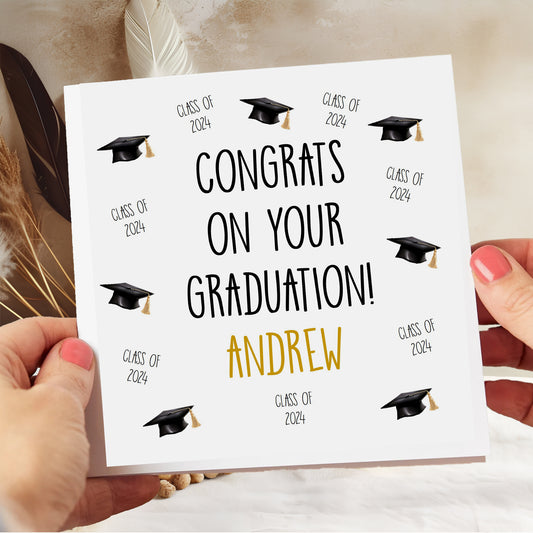 Personalised Graduation Card Congrats Class of 2024 Hat