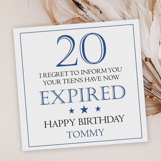 Personalised Football Birthday Card Age 20, Teens Have Now Expired