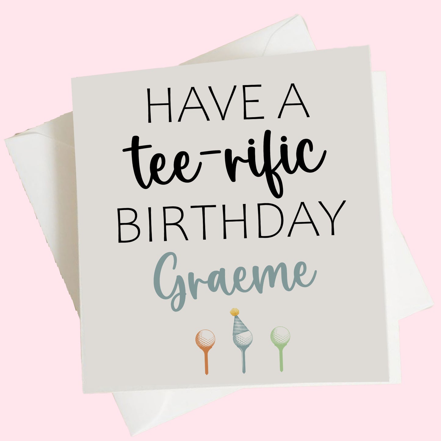 Personalised Birthday Card Golf Teerific