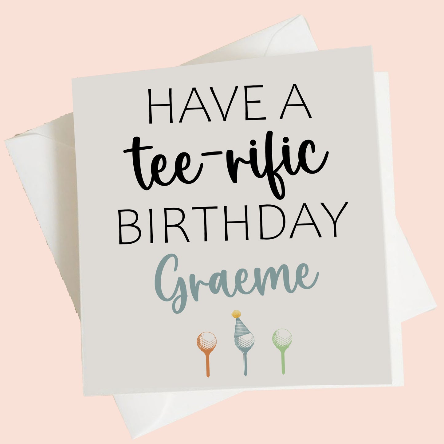 Personalised Birthday Card Golf Teerific