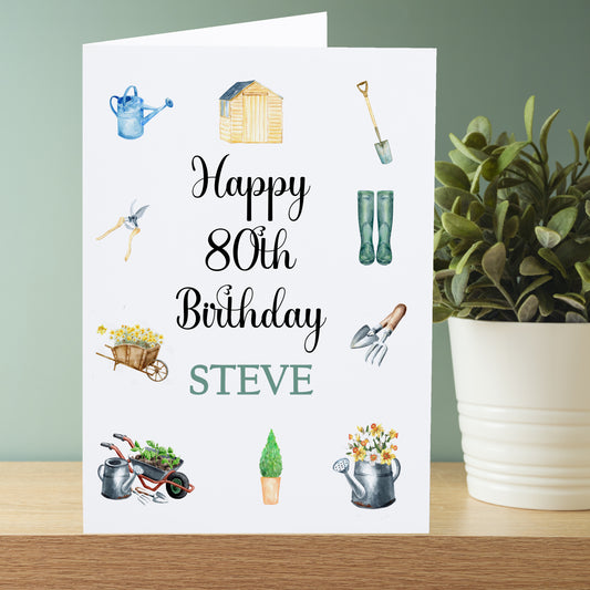 Personalised Birthday Card For Gardening Lover